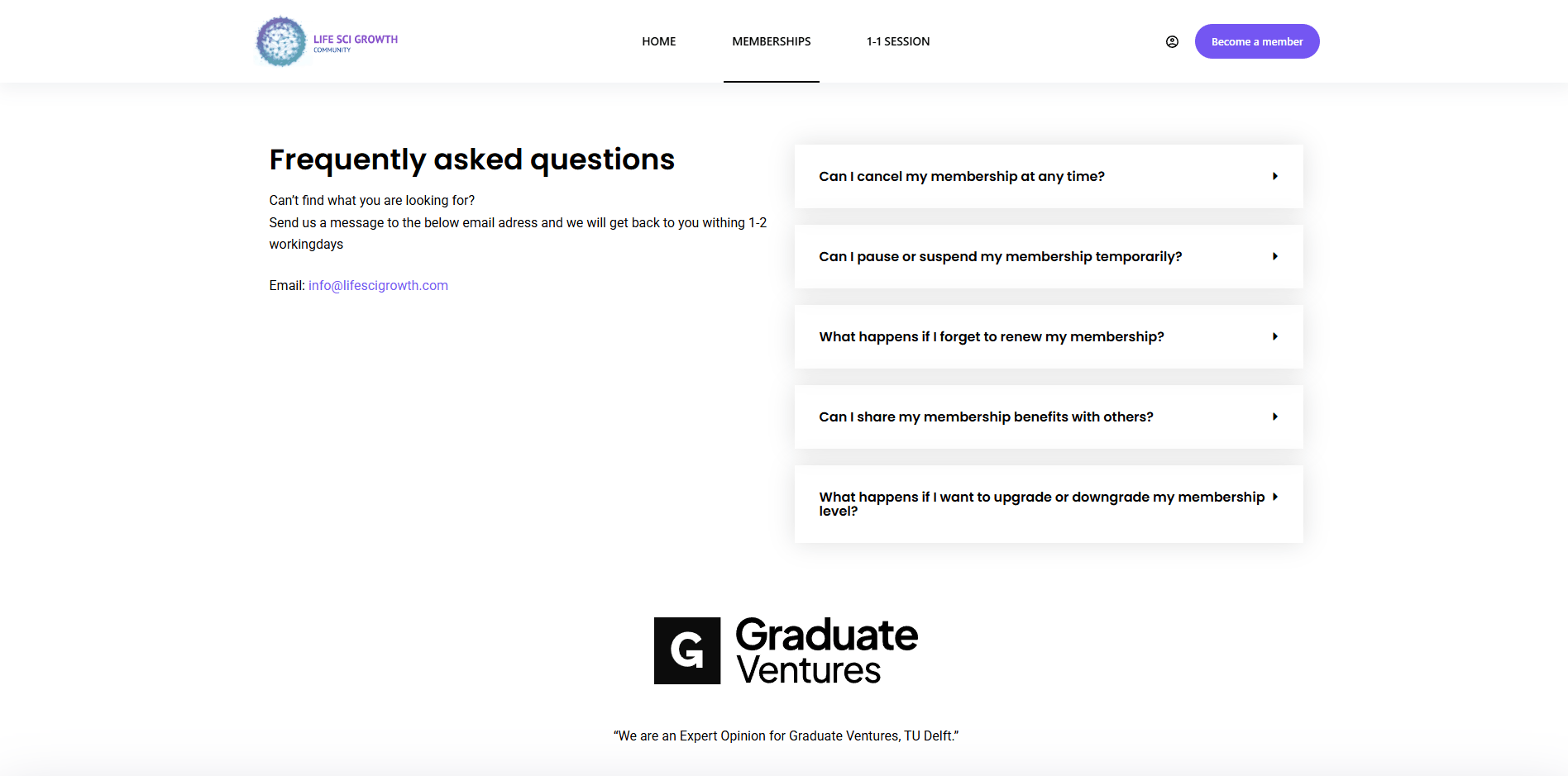 LifeSciGrowth FAQ section