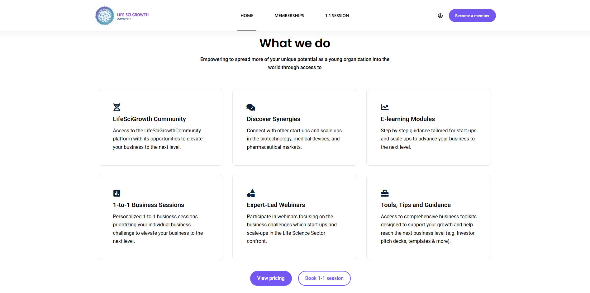 LifeSciGrowth what we do section